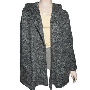 Vince Women’s Size S Charcoal Grey Hooded Front Pocket Hooded Sweater Cardigan